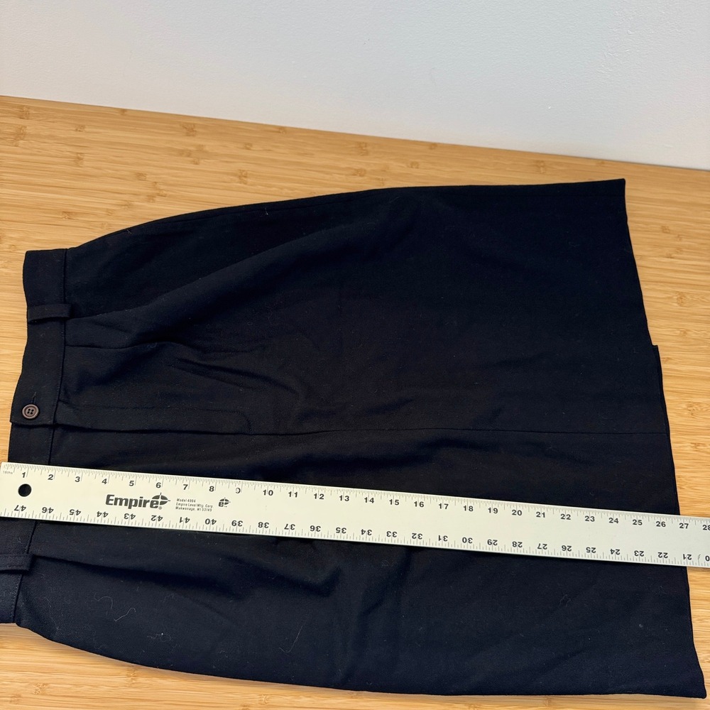 L.L. Bean 100% Wool Skirt Women's Size 12 Black Midi Made in USA Vintage Career - Picture 9 of 10